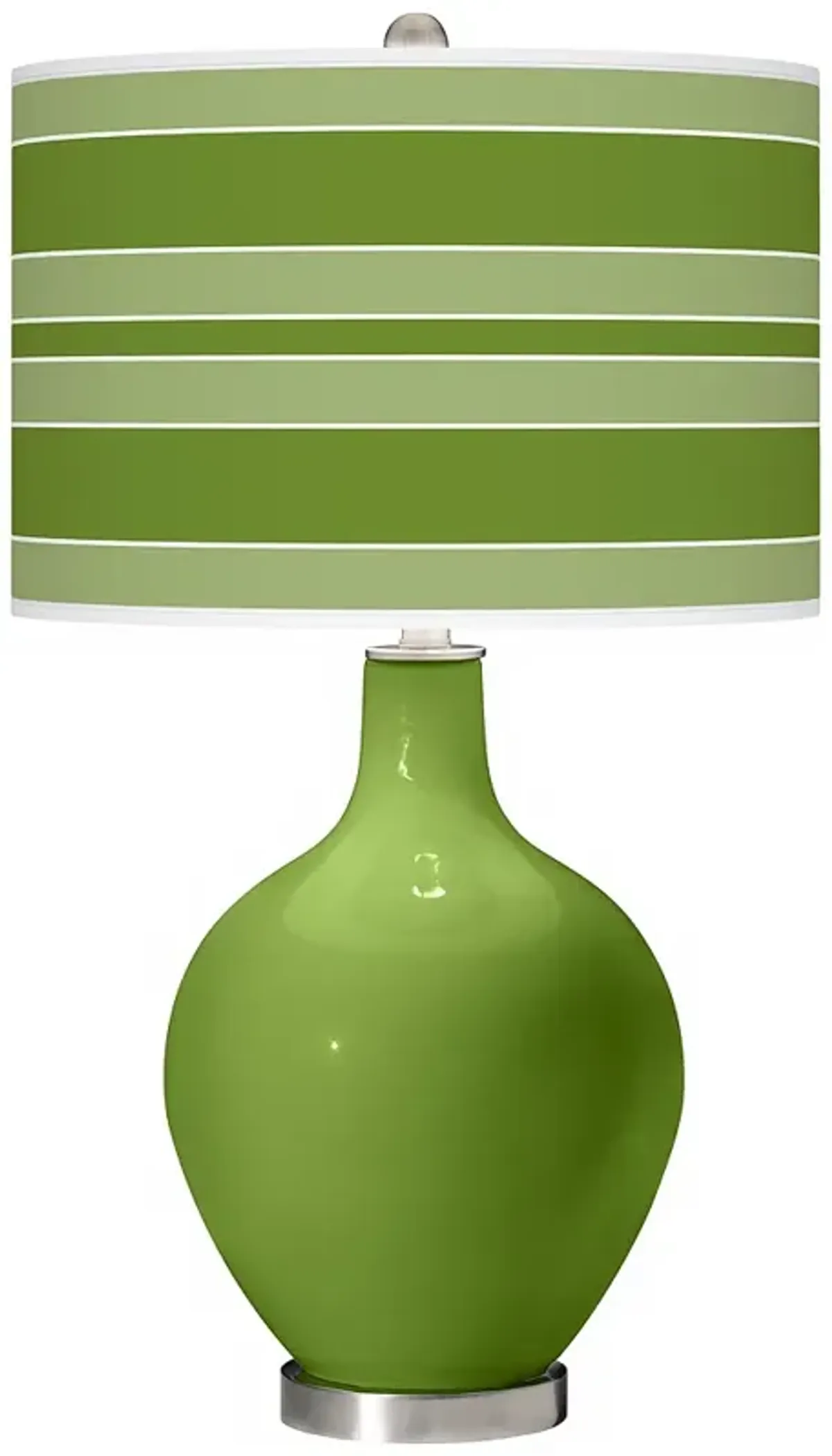 Color Plus Ovo 28 1/2" Bold Stripe Shade Gecko Green Table Lamp