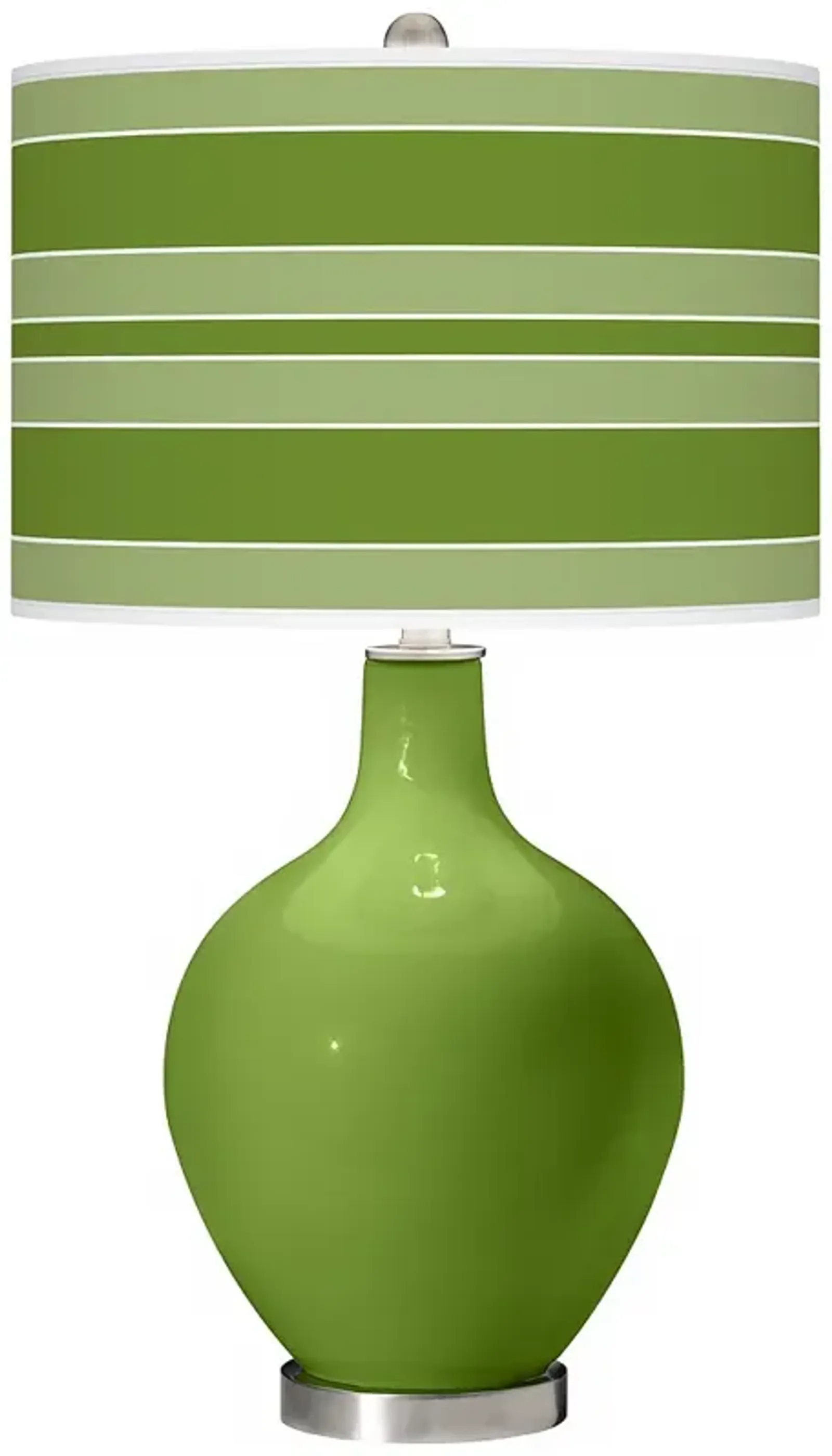 Color Plus Ovo 28 1/2" Bold Stripe Shade Gecko Green Table Lamp