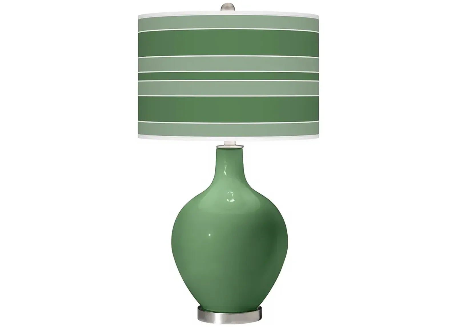 Color Plus Ovo 28 1/2" Bold Stripe Shade Garden Grove Green Table Lamp