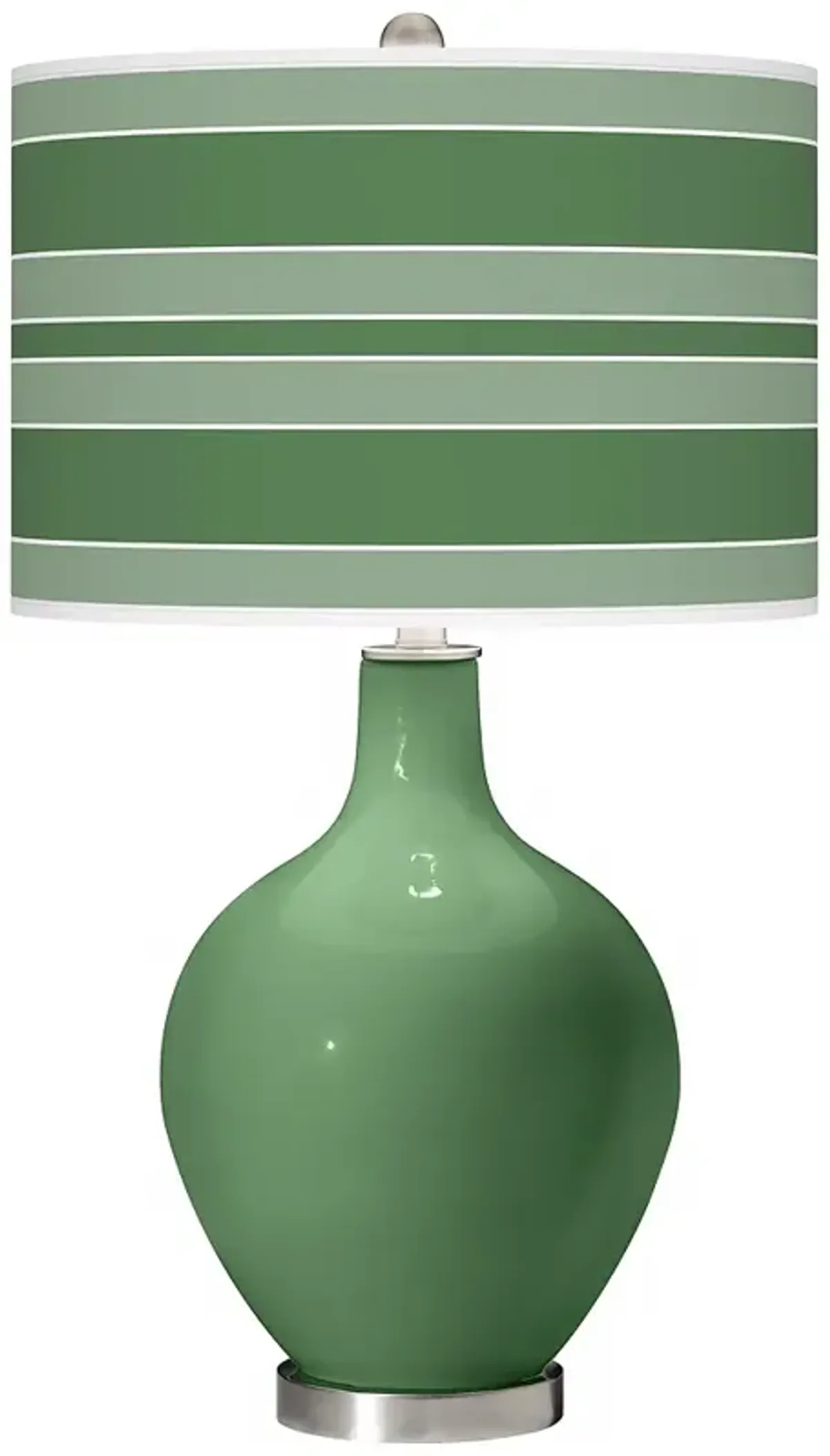 Color Plus Ovo 28 1/2" Bold Stripe Shade Garden Grove Green Table Lamp