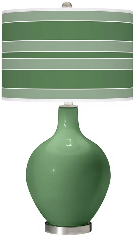 Color Plus Ovo 28 1/2" Bold Stripe Shade Garden Grove Green Table Lamp