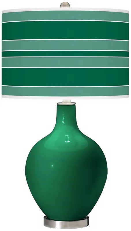 Color Plus Ovo 28 1/2" Bold Stripe Shade Greens Table Lamp