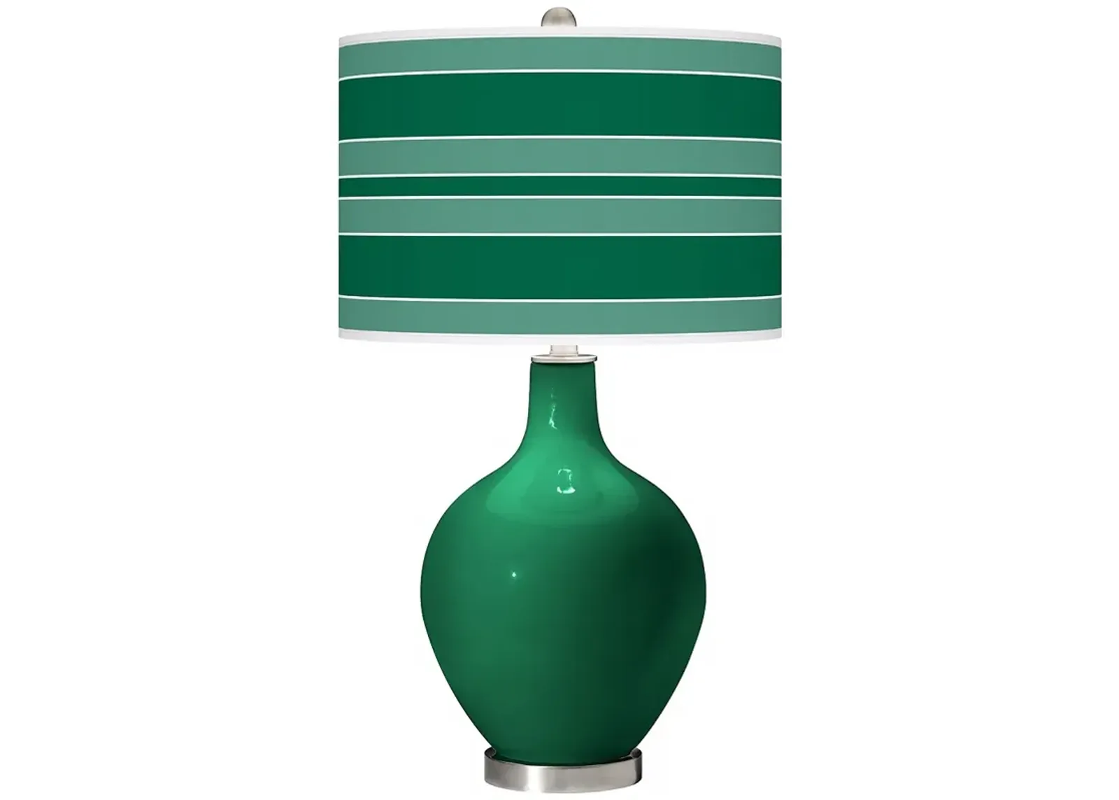 Color Plus Ovo 28 1/2" Bold Stripe Shade Greens Table Lamp