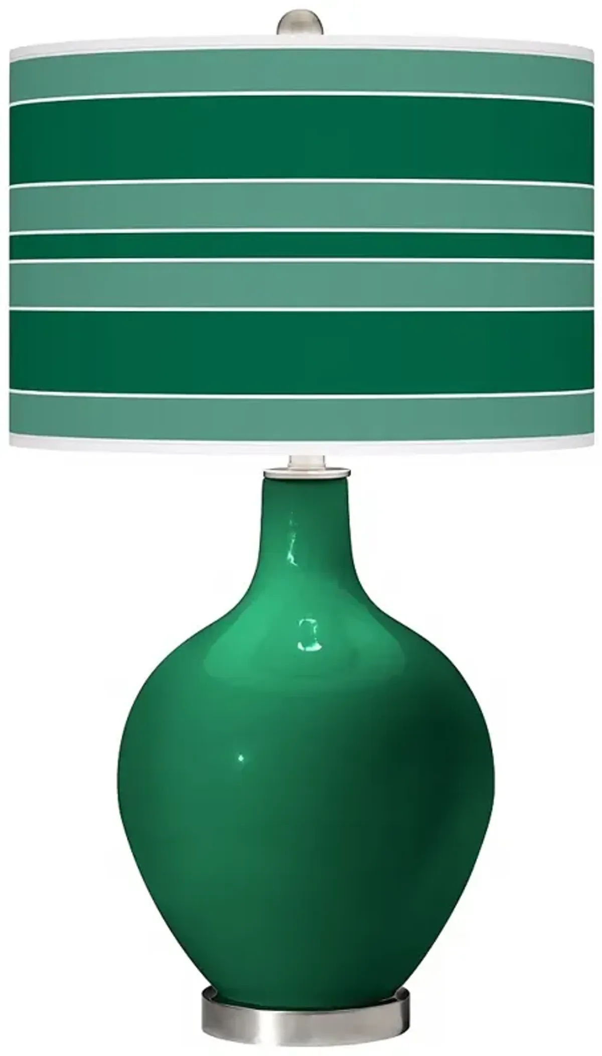 Color Plus Ovo 28 1/2" Bold Stripe Shade Greens Table Lamp