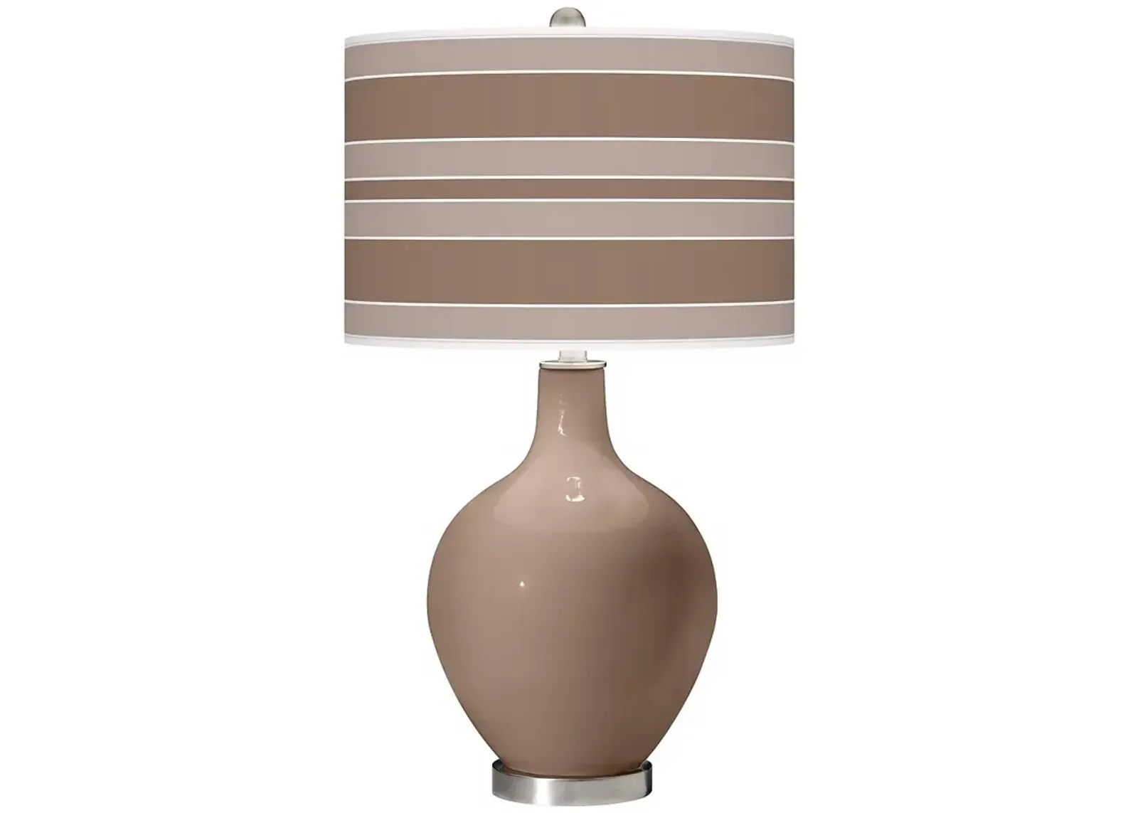 Color Plus Ovo 28 1/2" Bold Stripe Shade Mocha Brown Glass Table Lamp