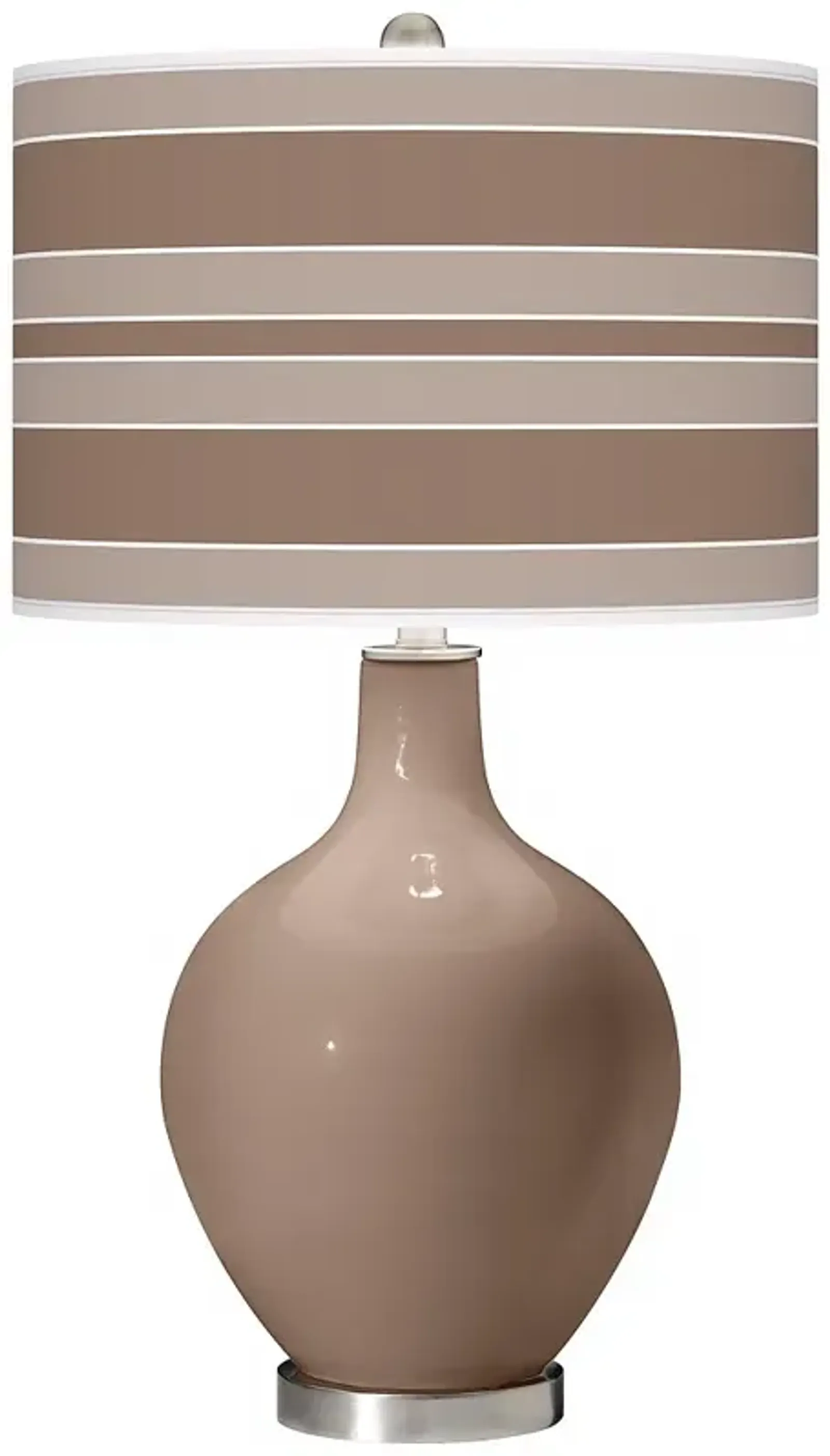 Color Plus Ovo 28 1/2" Bold Stripe Shade Mocha Brown Glass Table Lamp