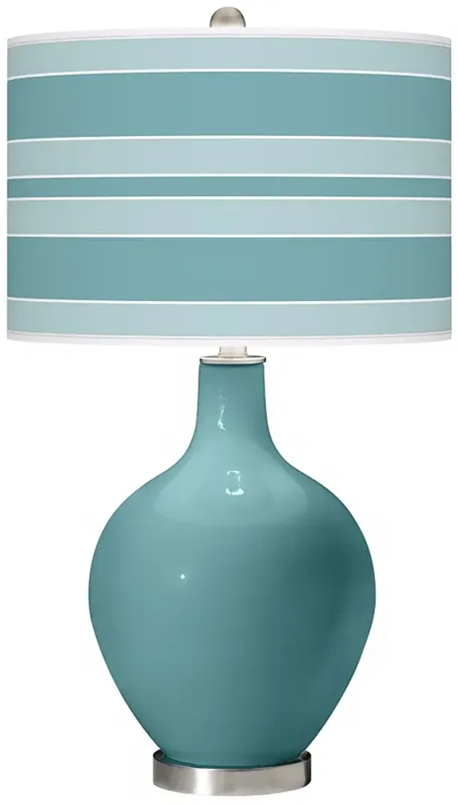 Color Plus Ovo 28 1/2" Bold Stripe Reflecting Pool Blue Table Lamp