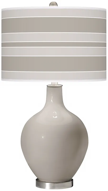 Requisite Gray Bold Stripe Ovo Table Lamp