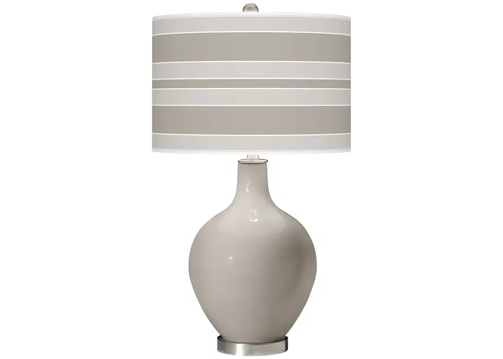 Color Plus Ovo 28 1/2" Bold Stripe Shade Requisite Gray  Table Lamp