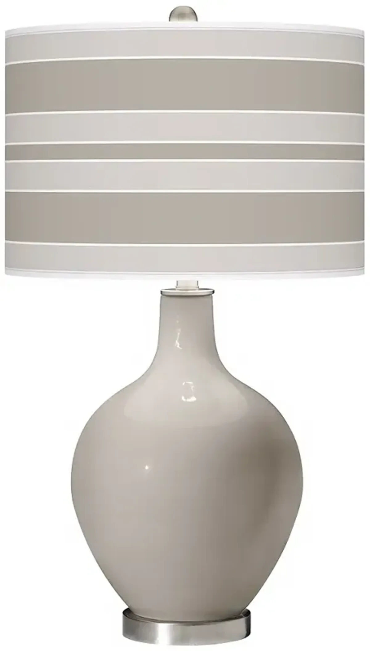 Color Plus Ovo 28 1/2" Bold Stripe Shade Requisite Gray  Table Lamp