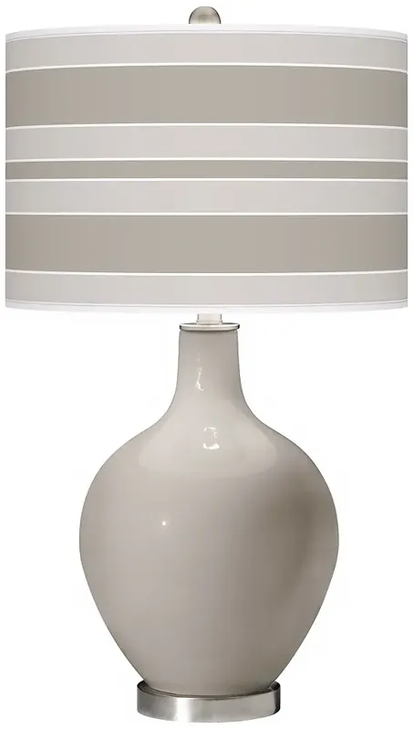 Color Plus Ovo 28 1/2" Bold Stripe Shade Requisite Gray  Table Lamp