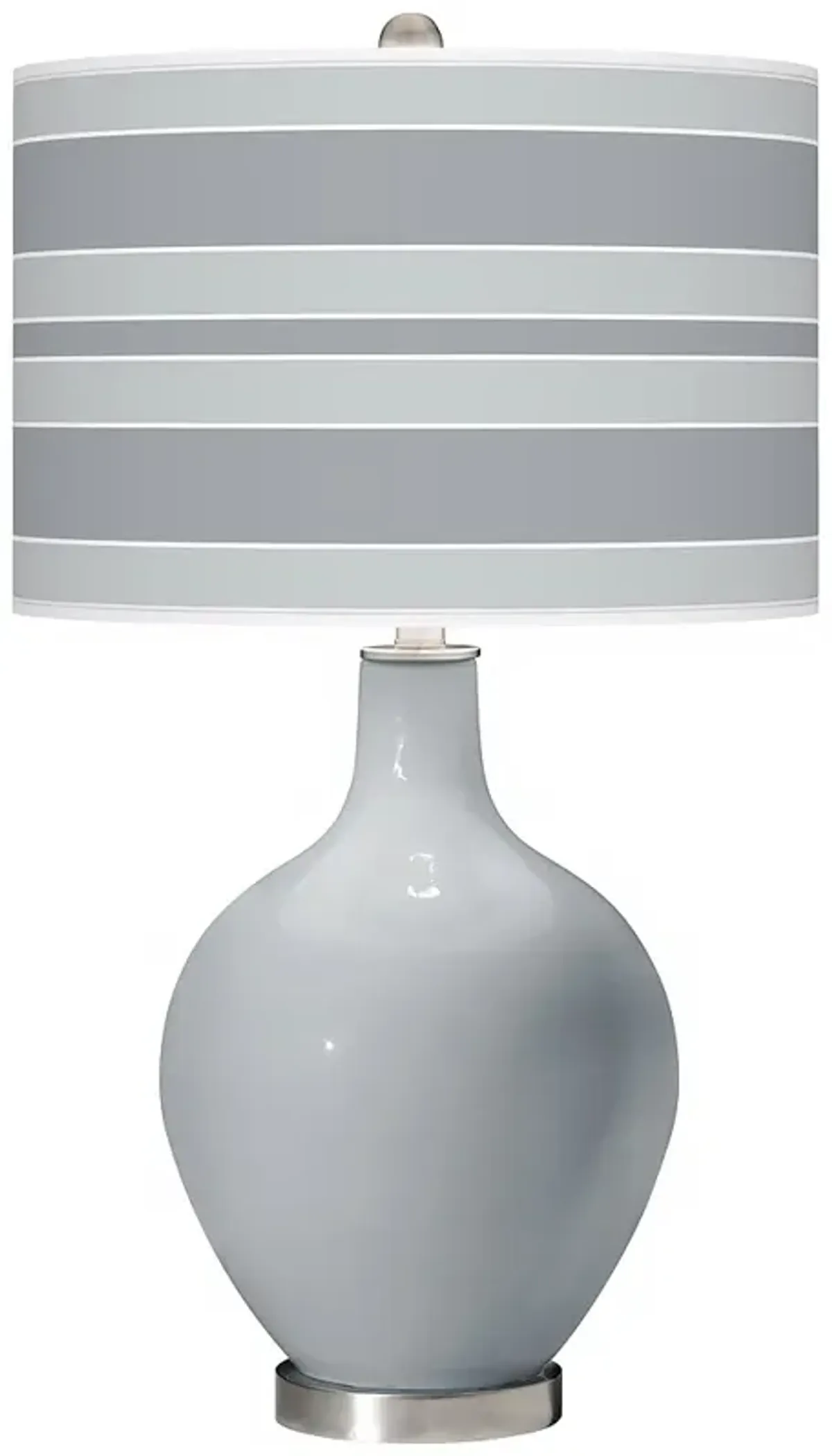 Color Plus Ovo 28 1/2" Bold Stripe Shade Uncertain Gray Table Lamp