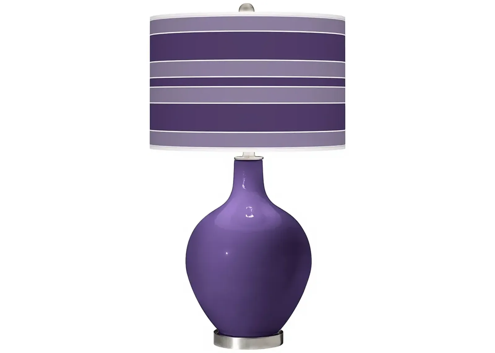 Color Plus Ovo 28 1/2" Bold Stripe Shade Izmir Purple Table Lamp