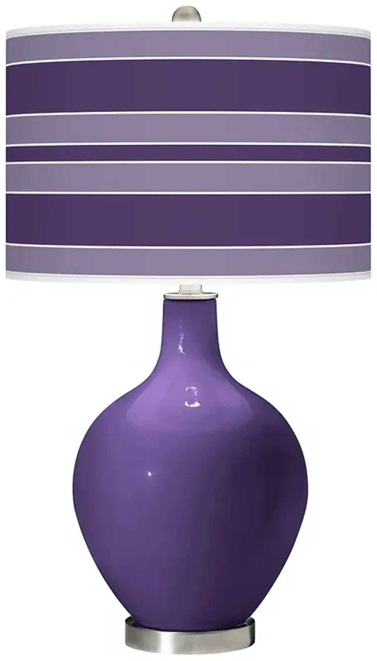 Color Plus Ovo 28 1/2" Bold Stripe Shade Izmir Purple Table Lamp