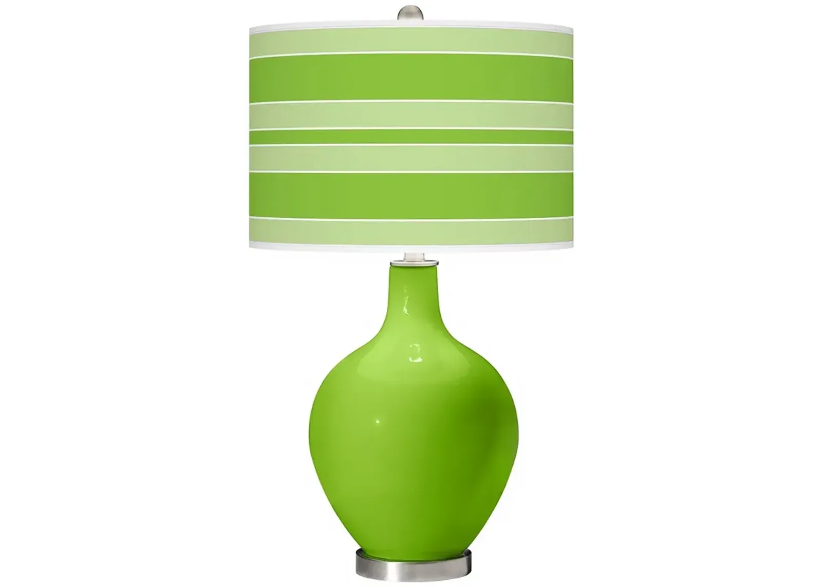 Color Plus Ovo 28 1/2" Bold Stripe Shade Neon Green Table Lamp