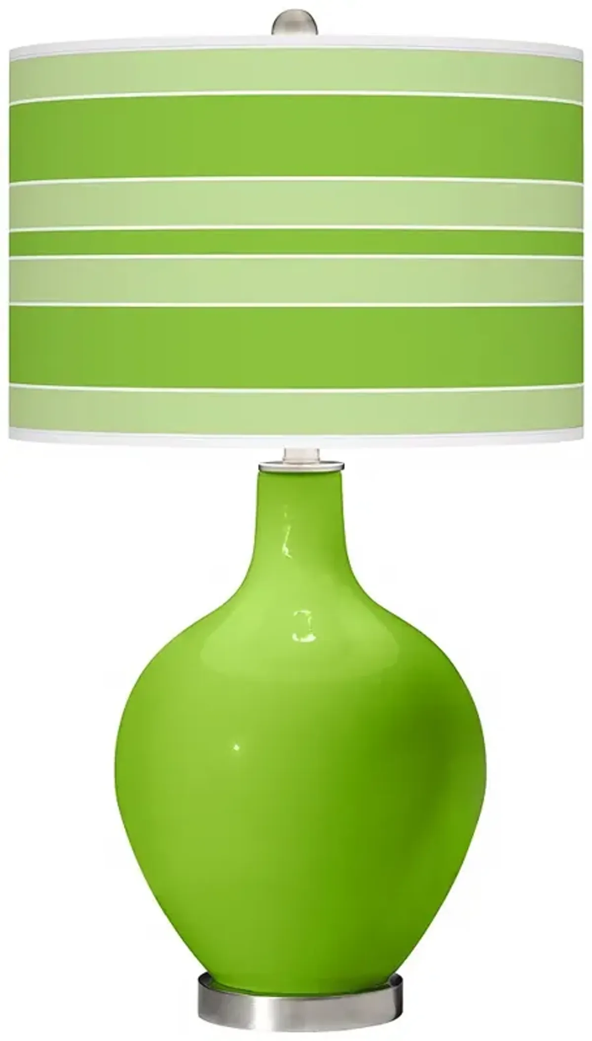 Color Plus Ovo 28 1/2" Bold Stripe Shade Neon Green Table Lamp