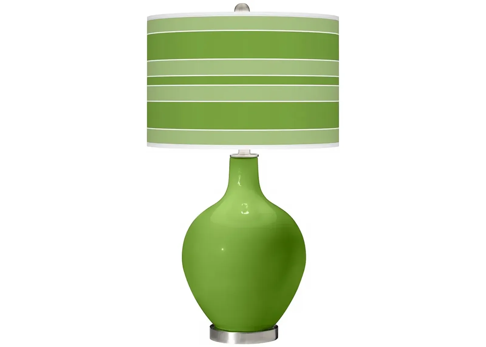 Color Plus Ovo 28 1/2" Bold Stripe Shade Rosemary Green Table Lamp