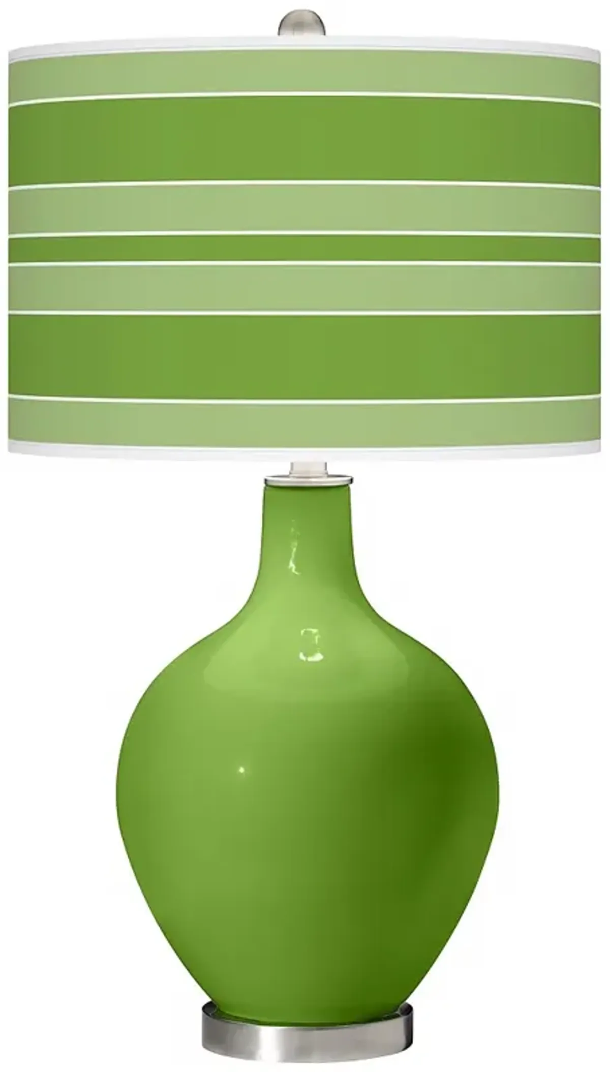 Color Plus Ovo 28 1/2" Bold Stripe Shade Rosemary Green Table Lamp