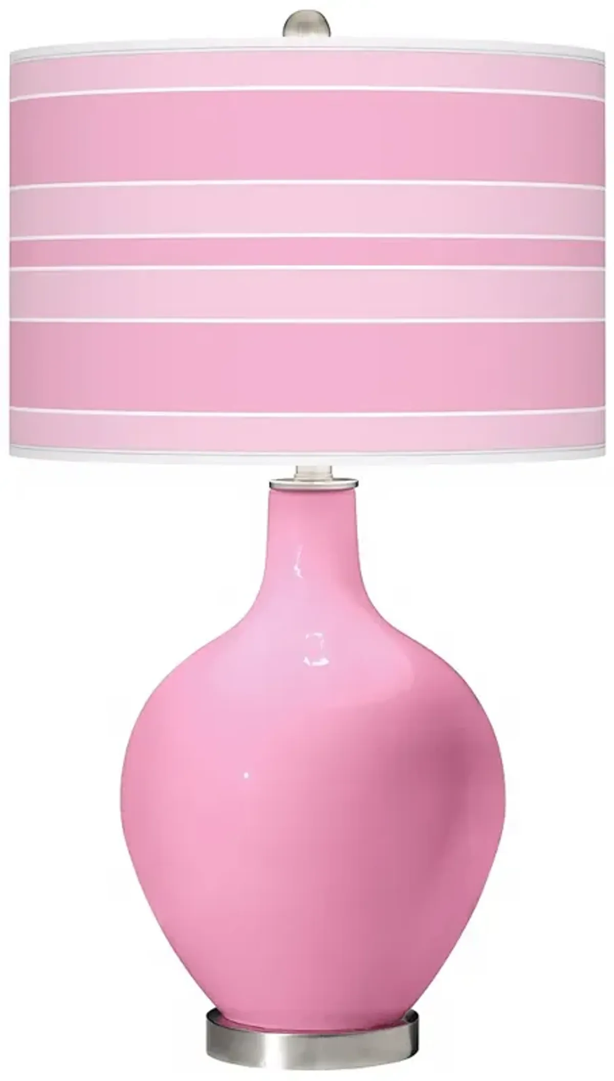 Color Plus Ovo 28 1/2" Bold Stripe Shade Candy Pink Table Lamp