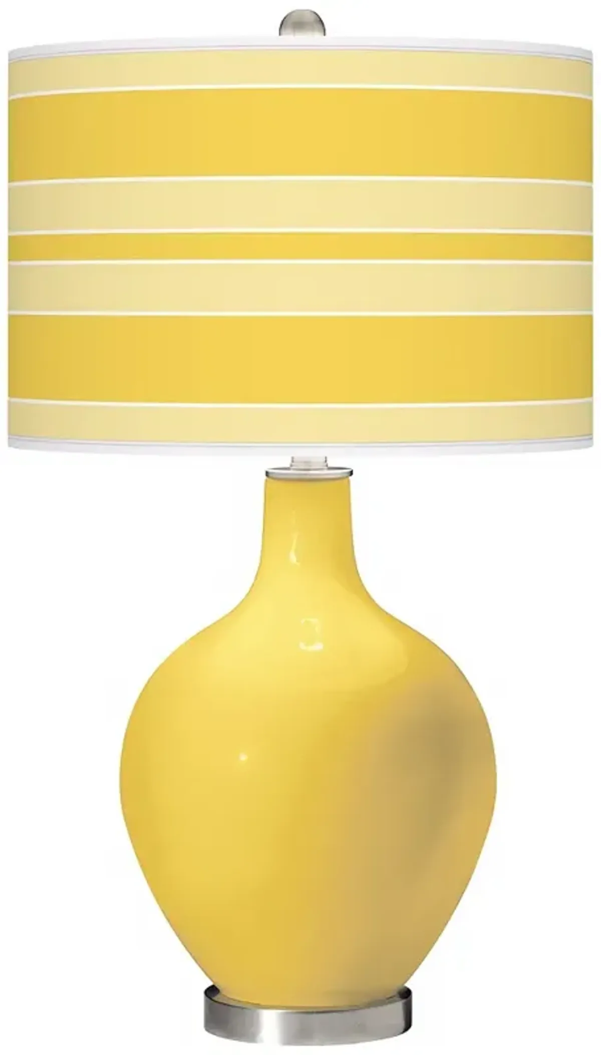 Color Plus Ovo 28 1/2" Bold Stripe Shade Lemon Zest Yellow Table Lamp
