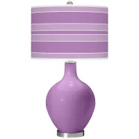 African Violet Bold Stripe Ovo Table Lamp