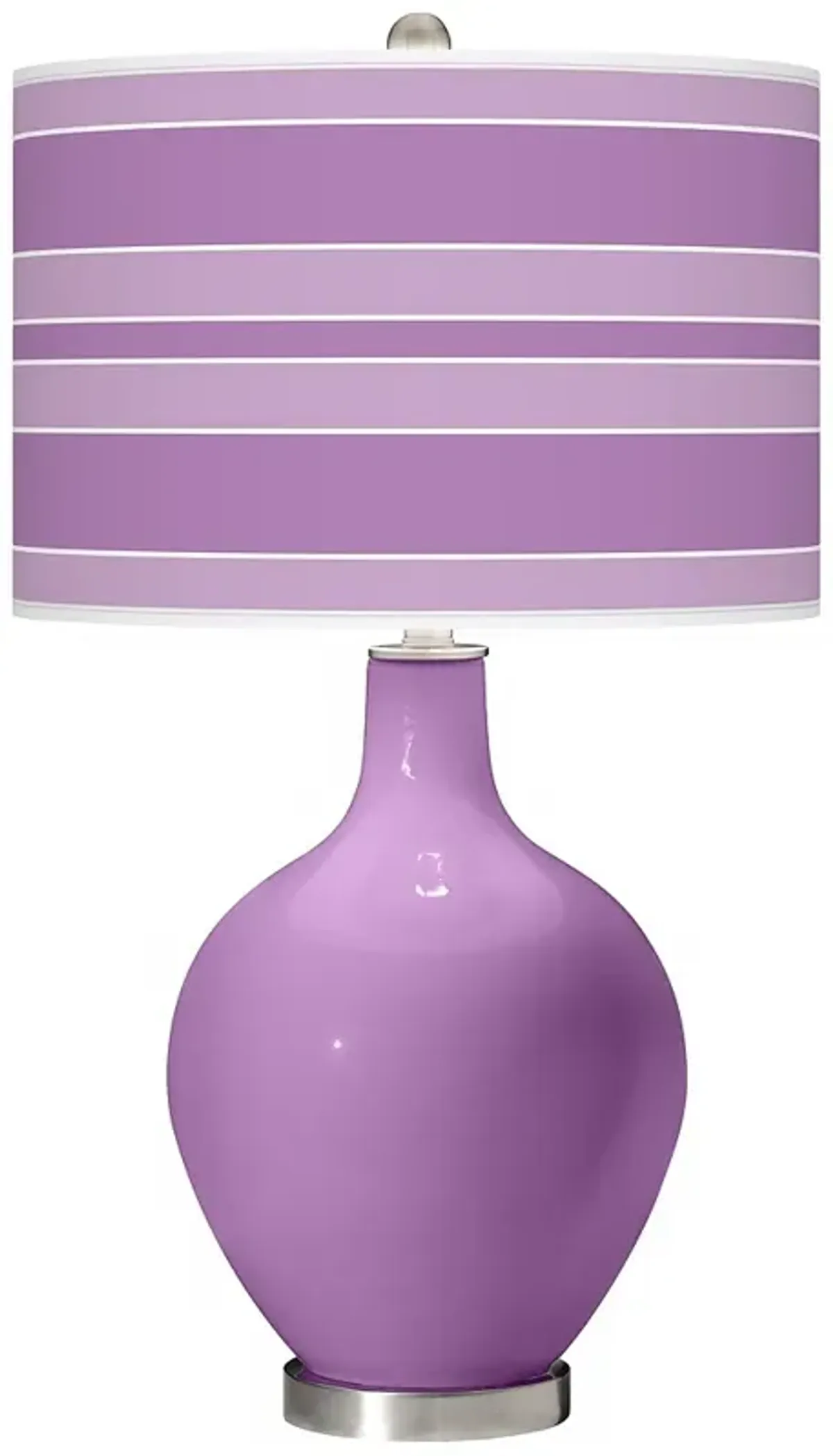 Color Plus Ovo 28 1/2" Bold Stripe African Violet Purple Table Lamp