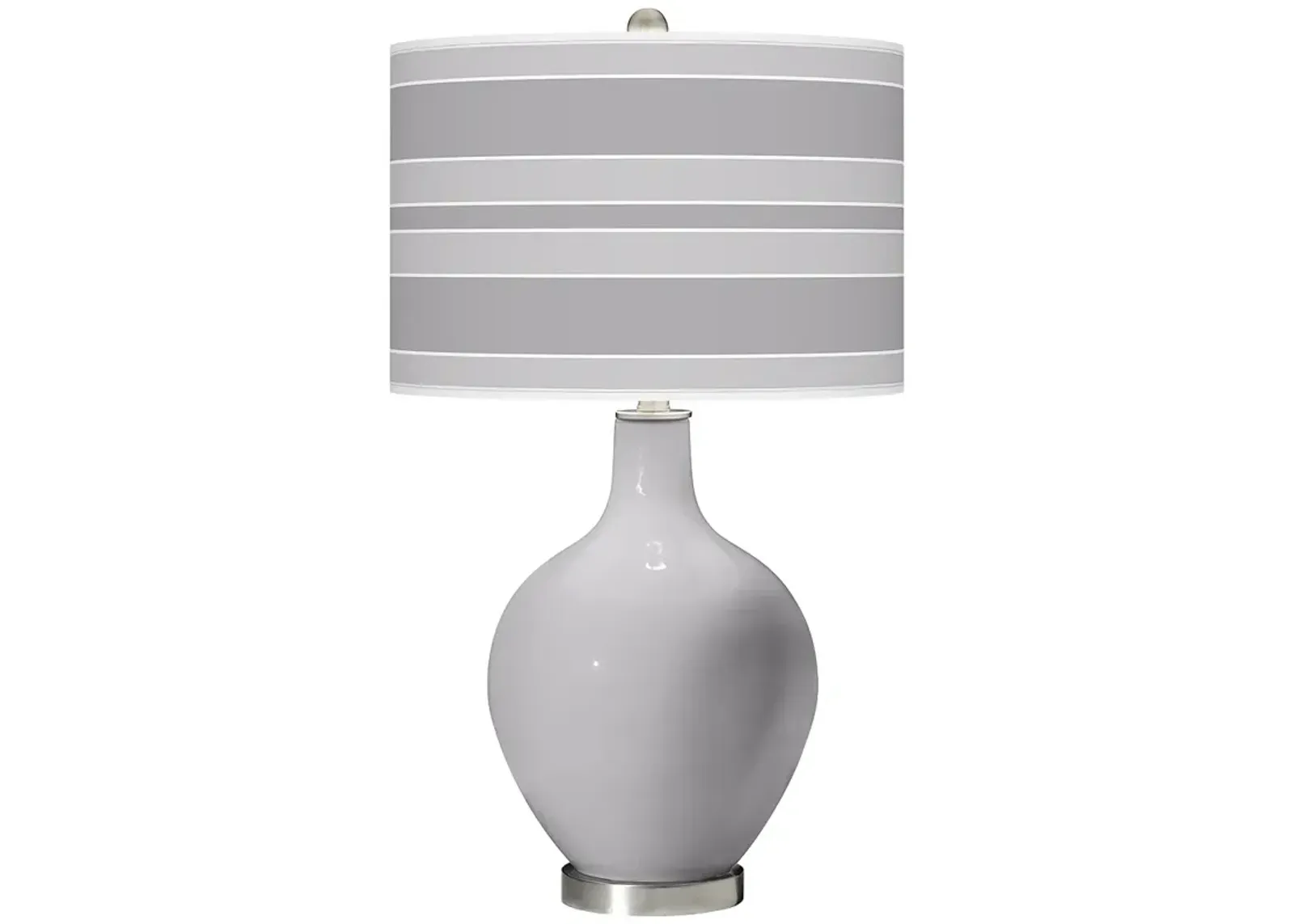 Color Plus Ovo 28 1/2" Bold Stripe Shade Swanky Gray Table Lamp