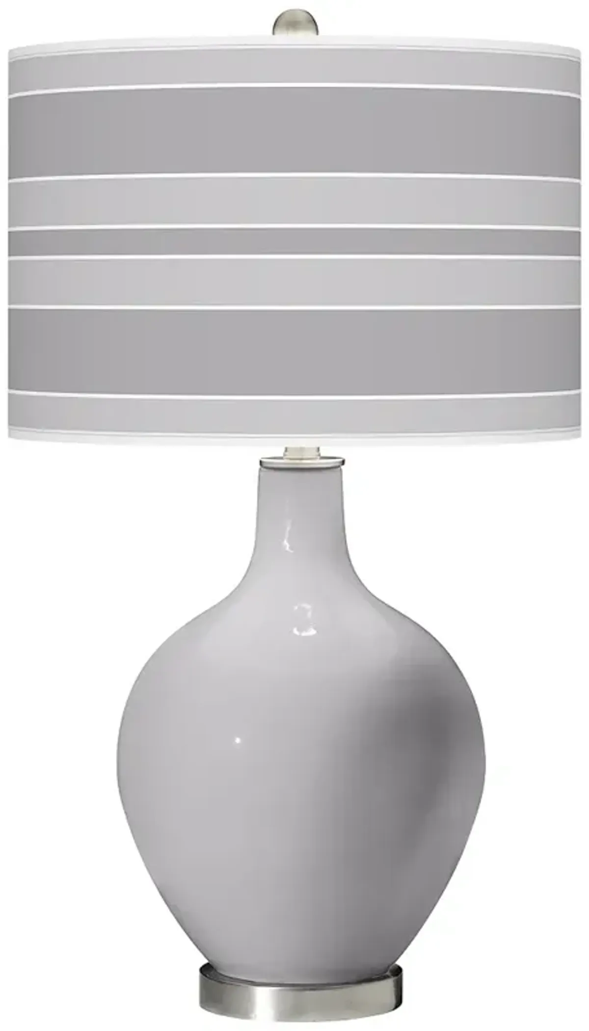 Color Plus Ovo 28 1/2" Bold Stripe Shade Swanky Gray Table Lamp