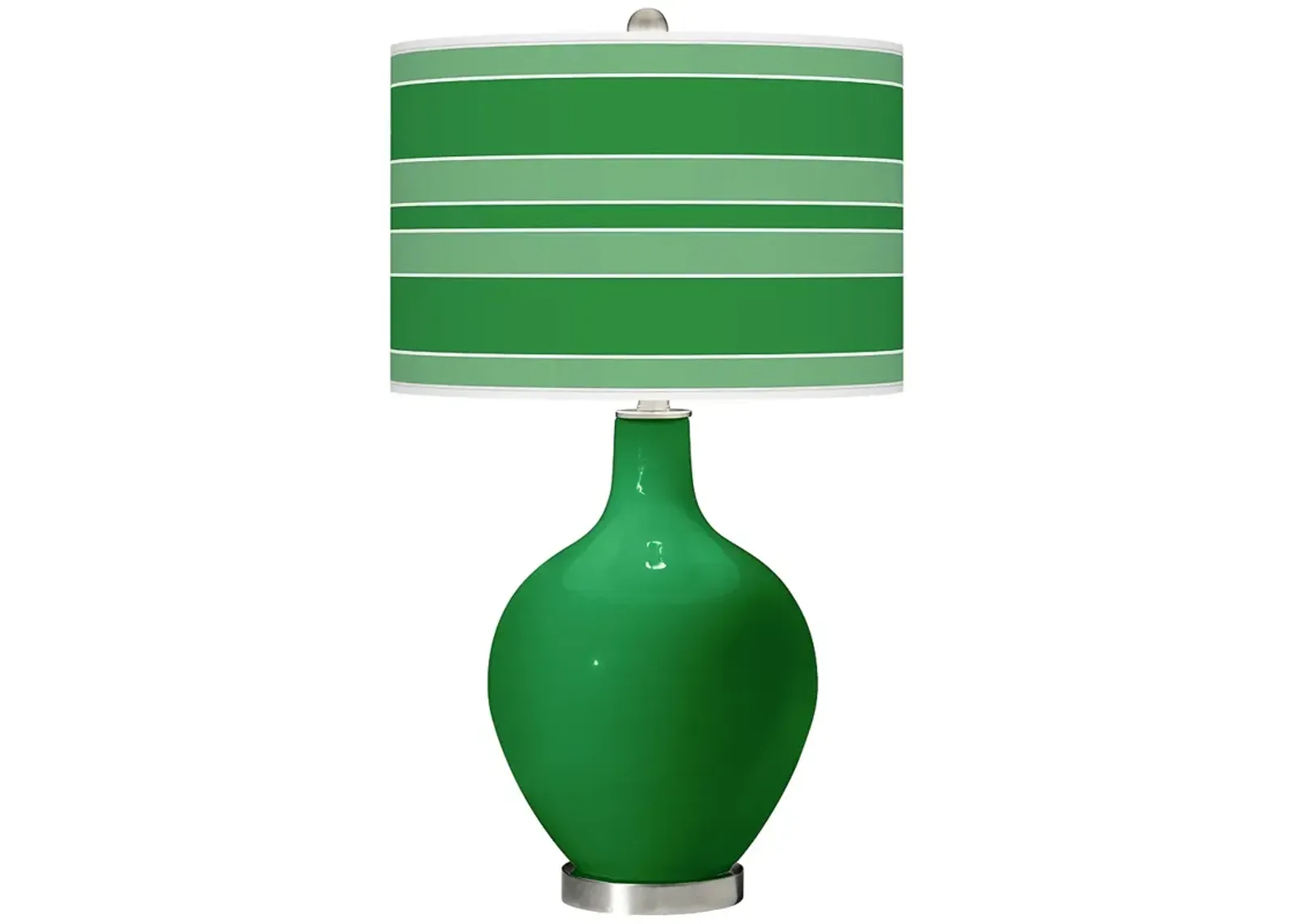 Color Plus Ovo 28 1/2" Bold Stripe Shade Envy Green Table Lamp