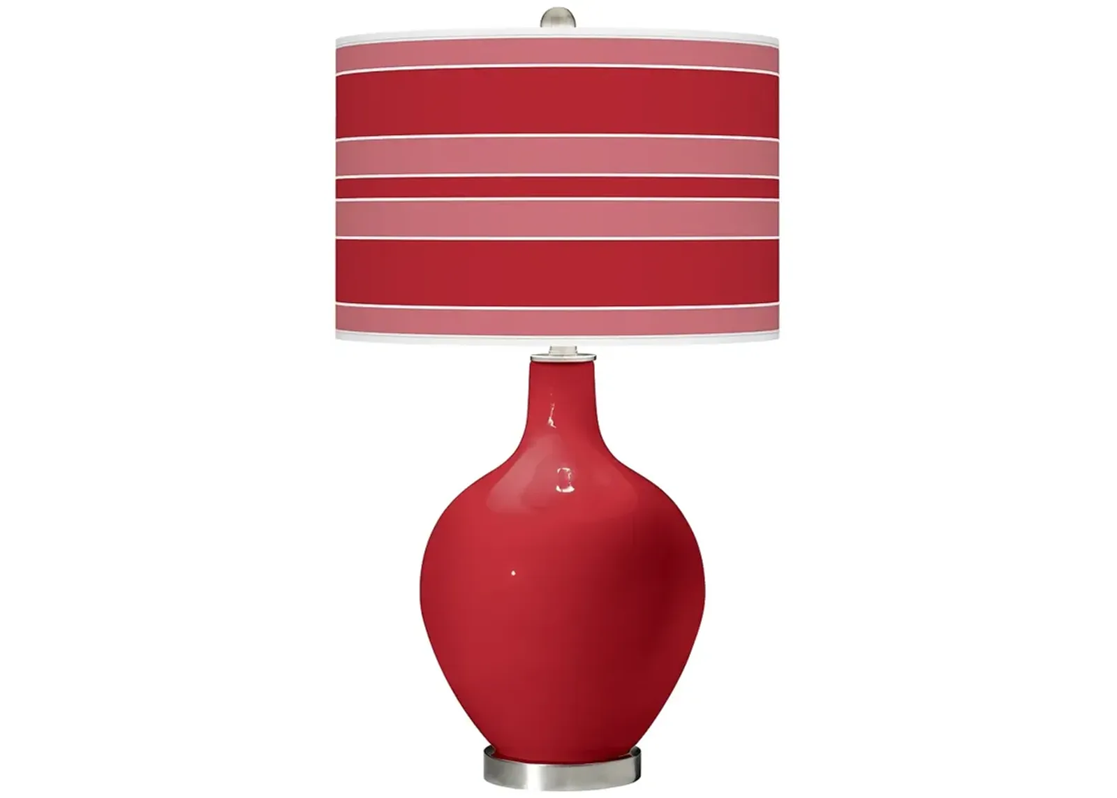 Color Plus Ovo 28 1/2" Bold Stripe Shade Ribbon Red Table Lamp