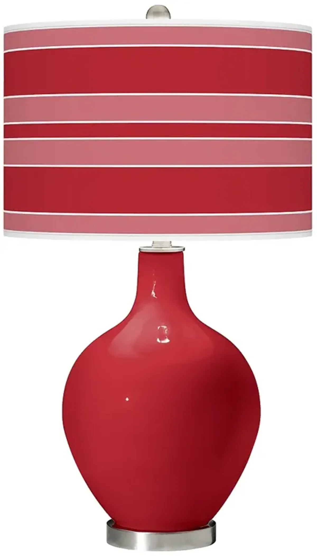 Color Plus Ovo 28 1/2" Bold Stripe Shade Ribbon Red Table Lamp