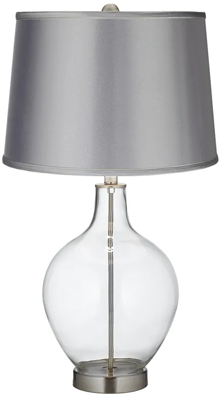 Color Plus Ovo 28 1/2" Light Gray and Clear Glass Fillable Table Lamp