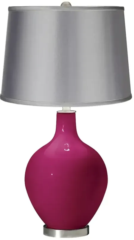 Color Plus Ovo 28 1/2" Satin Gray Shade with Vivacious Red Table Lamp