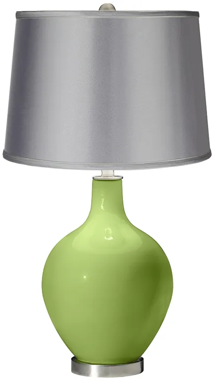 Lime Rickey - Satin Light Gray Shade Ovo Table Lamp