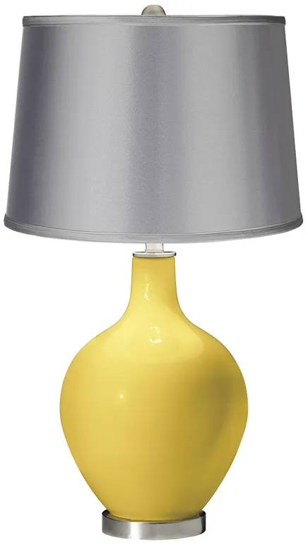 Daffodil - Satin Light Gray Shade Ovo Table Lamp