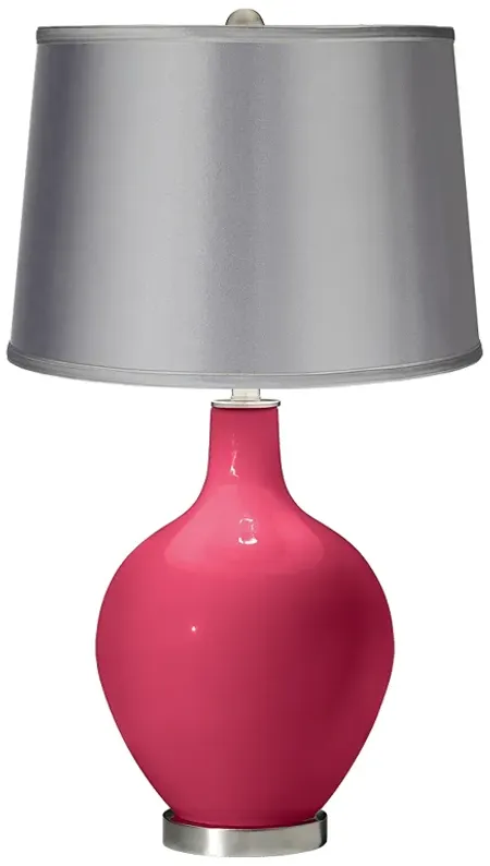 Eros Pink - Satin Light Gray Shade Ovo Table Lamp