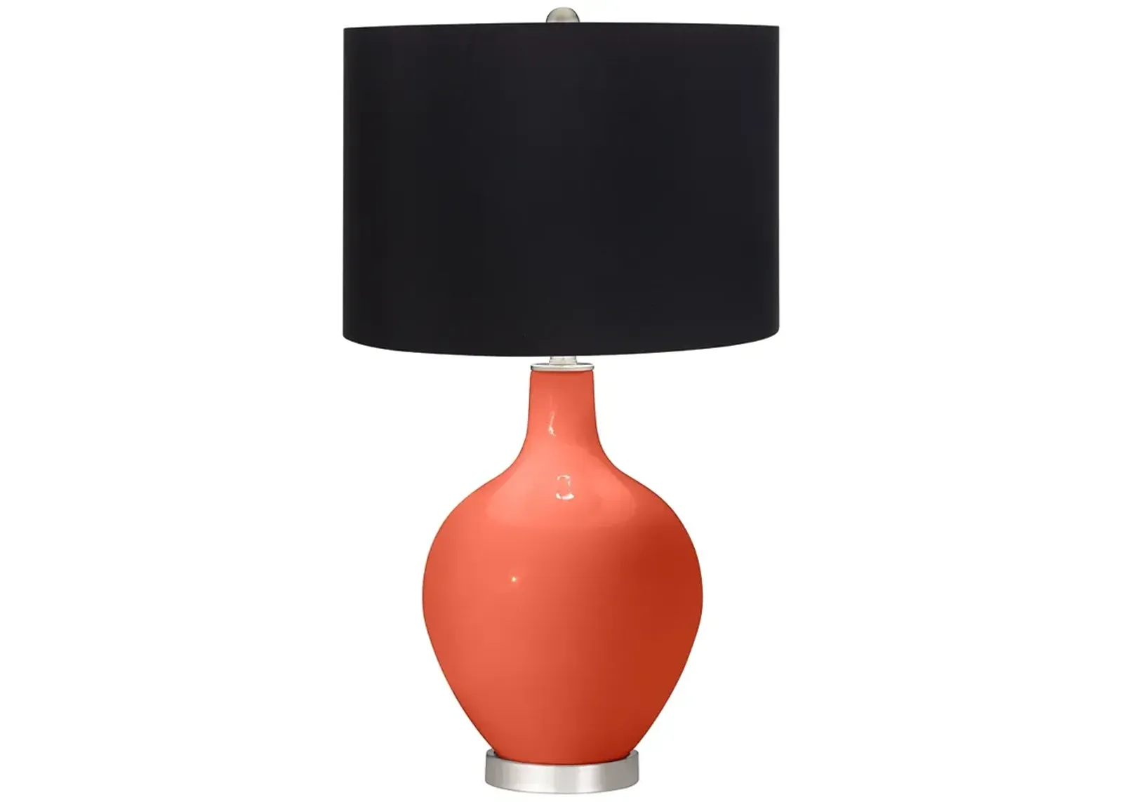 Color Plus Ovo 28 1/2" Black Shade Daring Orange Table Lamp