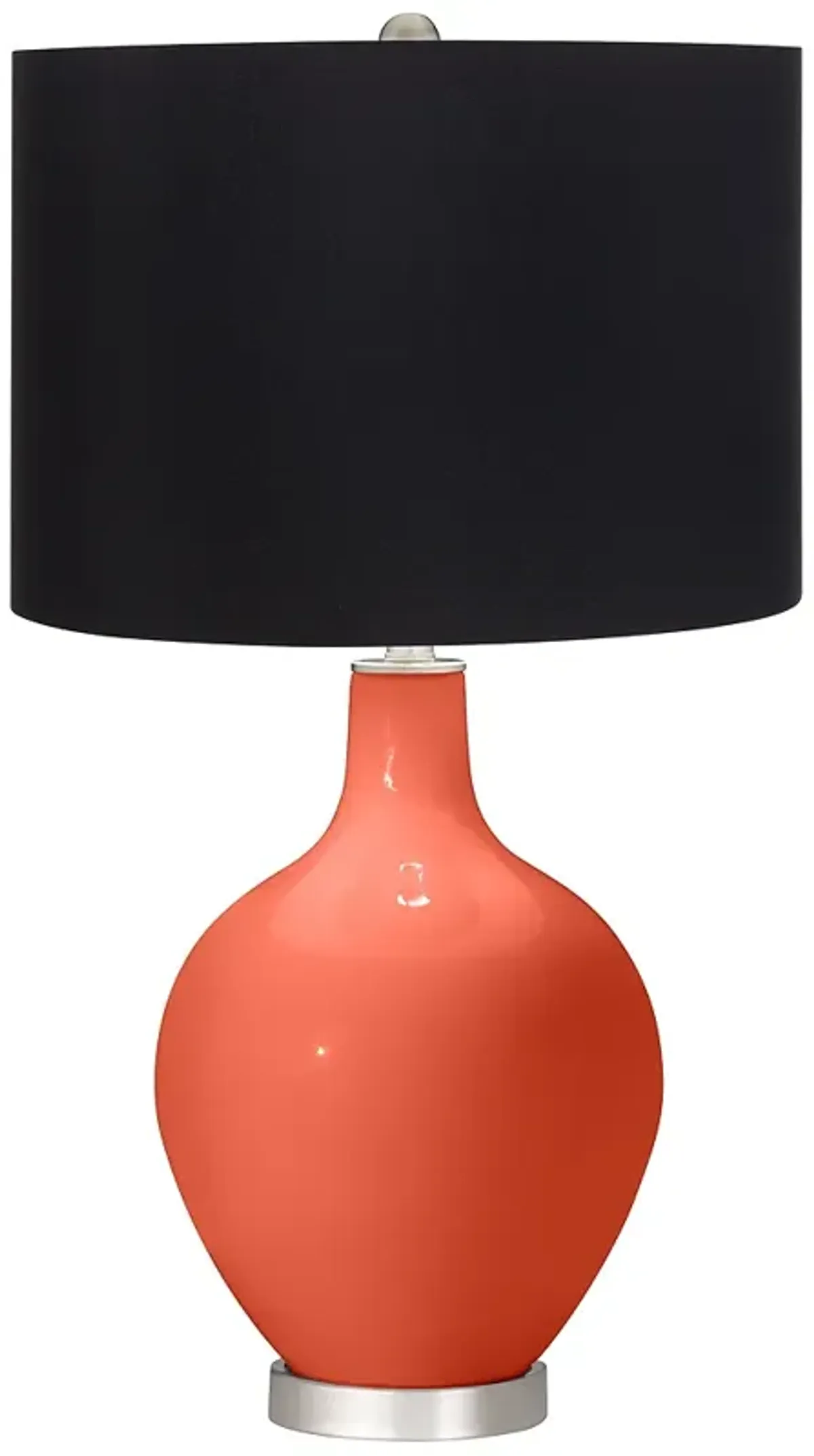 Color Plus Ovo 28 1/2" Black Shade Daring Orange Table Lamp