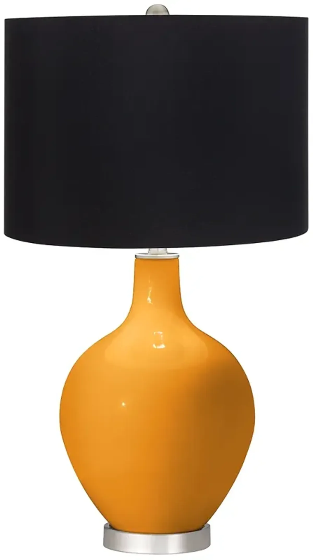 Color Plus Ovo 28 1/2" High Black Shade Carnival Orange Table Lamp