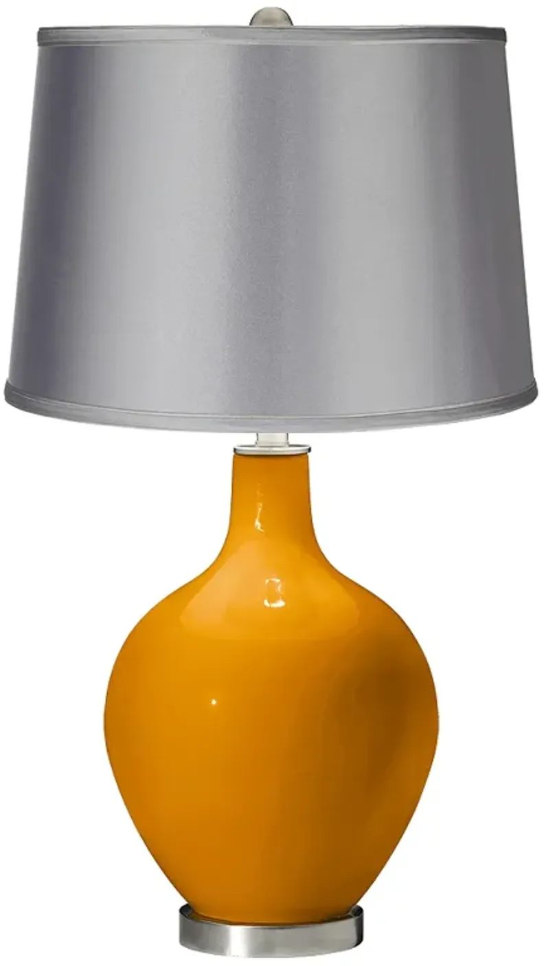 Carnival - Satin Light Gray Shade Ovo Table Lamp