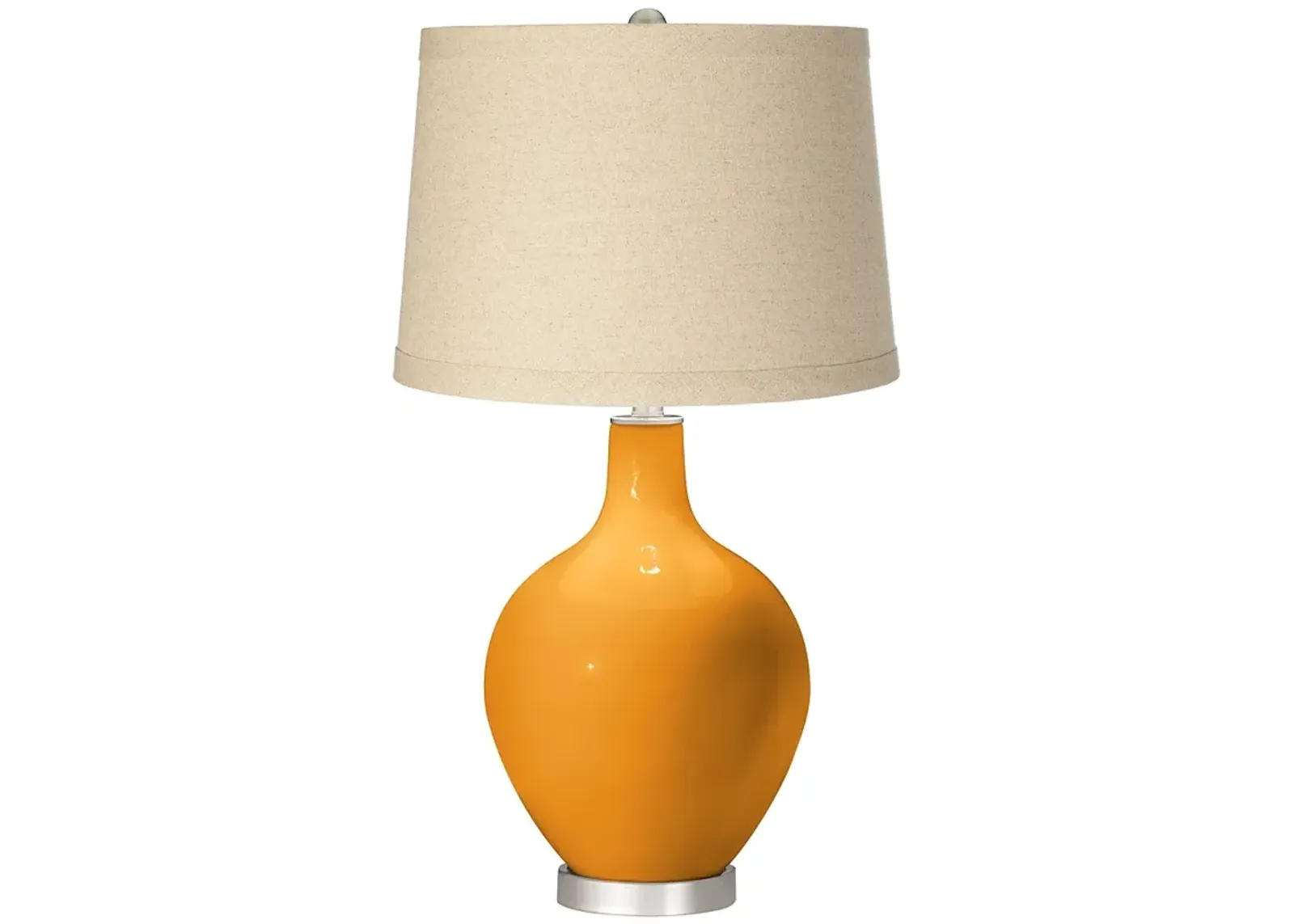 Color Plus Ovo 28 1/2" Oatmeal Linen Shade Carnival Orange Table Lamp