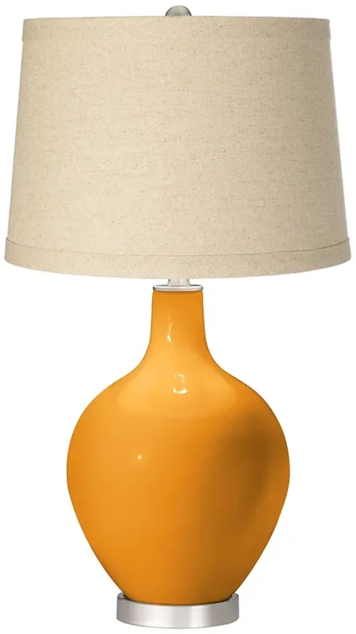 Color Plus Ovo 28 1/2" Oatmeal Linen Shade Carnival Orange Table Lamp