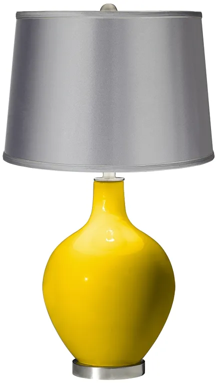 Citrus - Satin Light Gray Shade Ovo Table Lamp