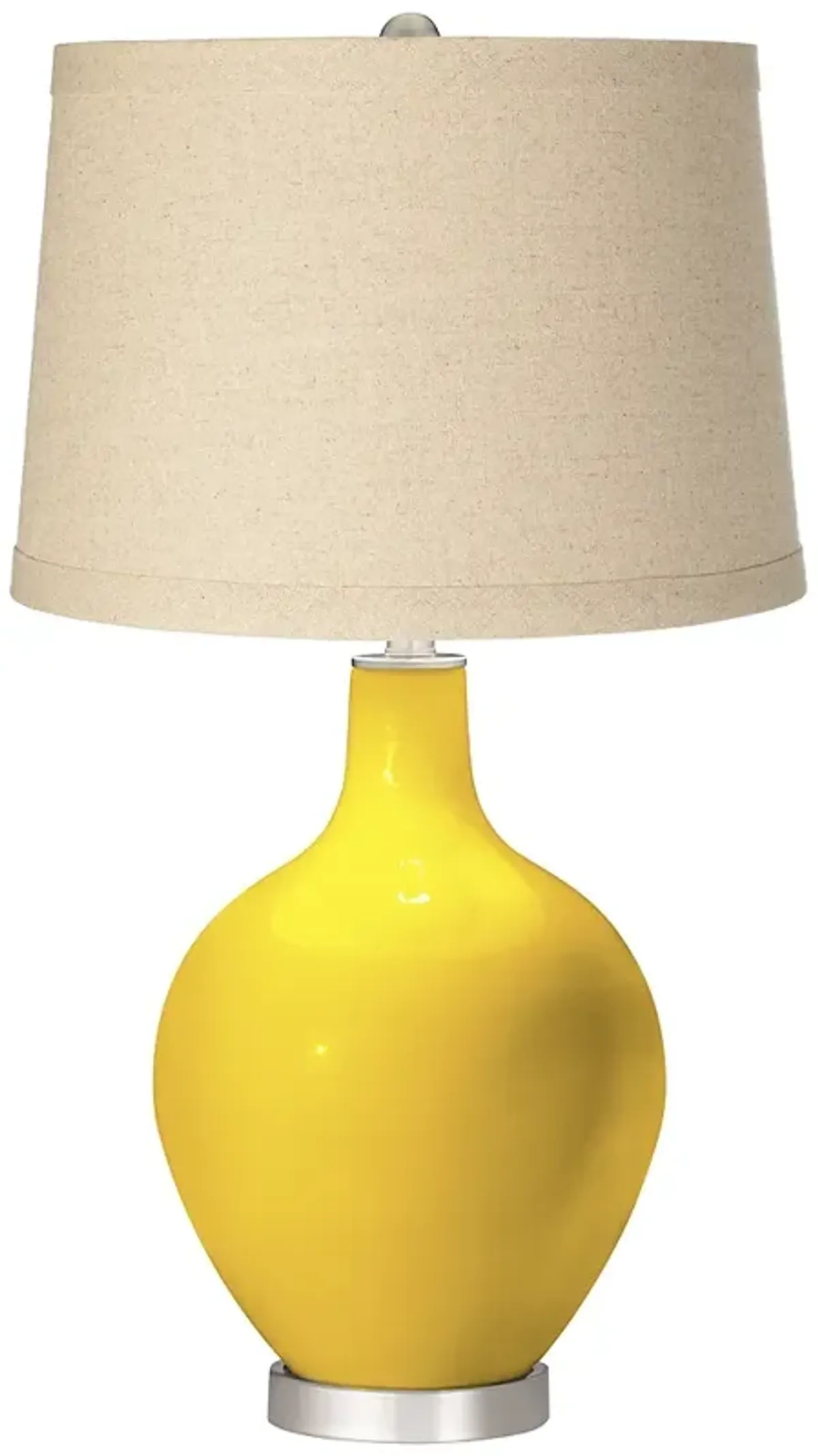 Color Plus Ovo 28 1/2" Oatmeal Linen Shade Citrus Yellow Table Lamp