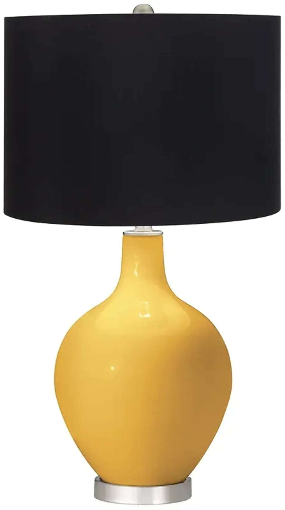 Color Plus Ovo 28 1/2" High Black Shade Goldenrod Yellow Table Lamp