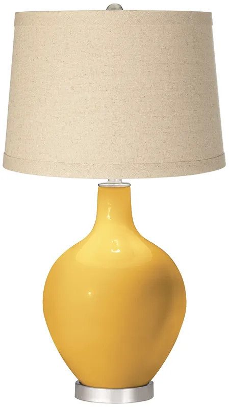 Goldenrod Oatmeal Linen Shade Ovo Table Lamp