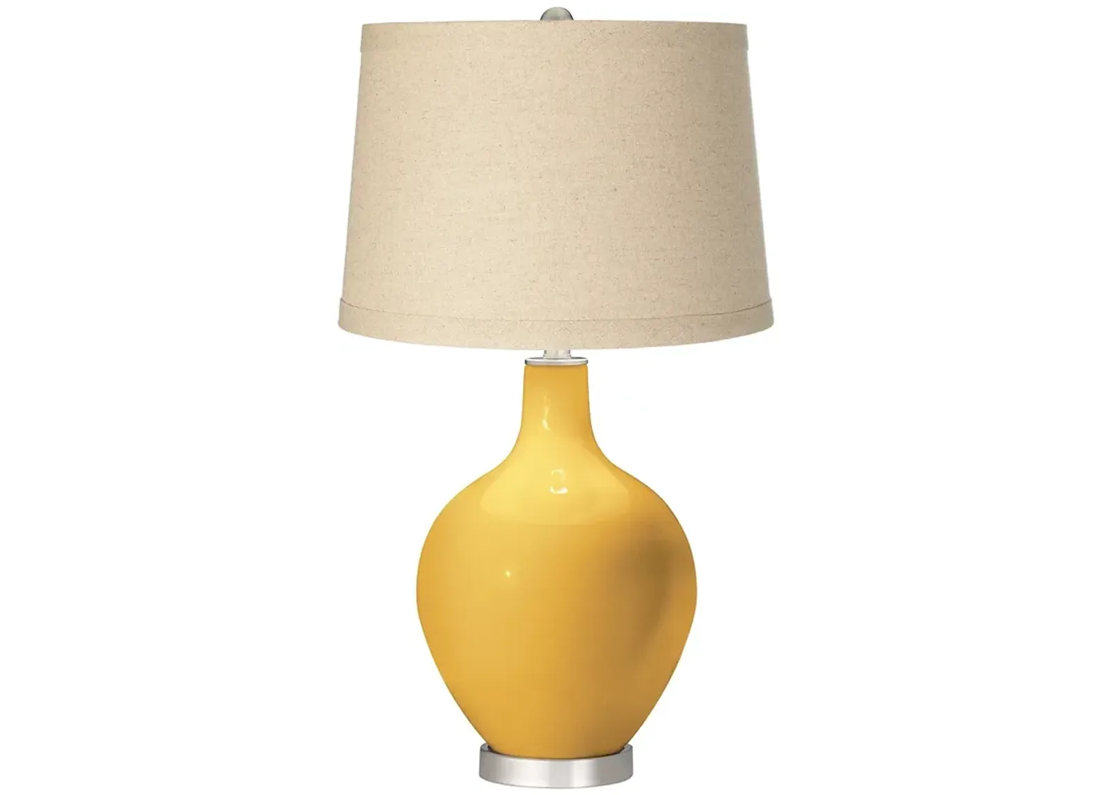 Color Plus Ovo 28 1/2" Oatmeal Linen Shade Goldenrod Yellow Table Lamp