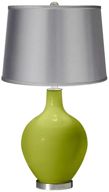 Parakeet - Satin Light Gray Shade Ovo Table Lamp
