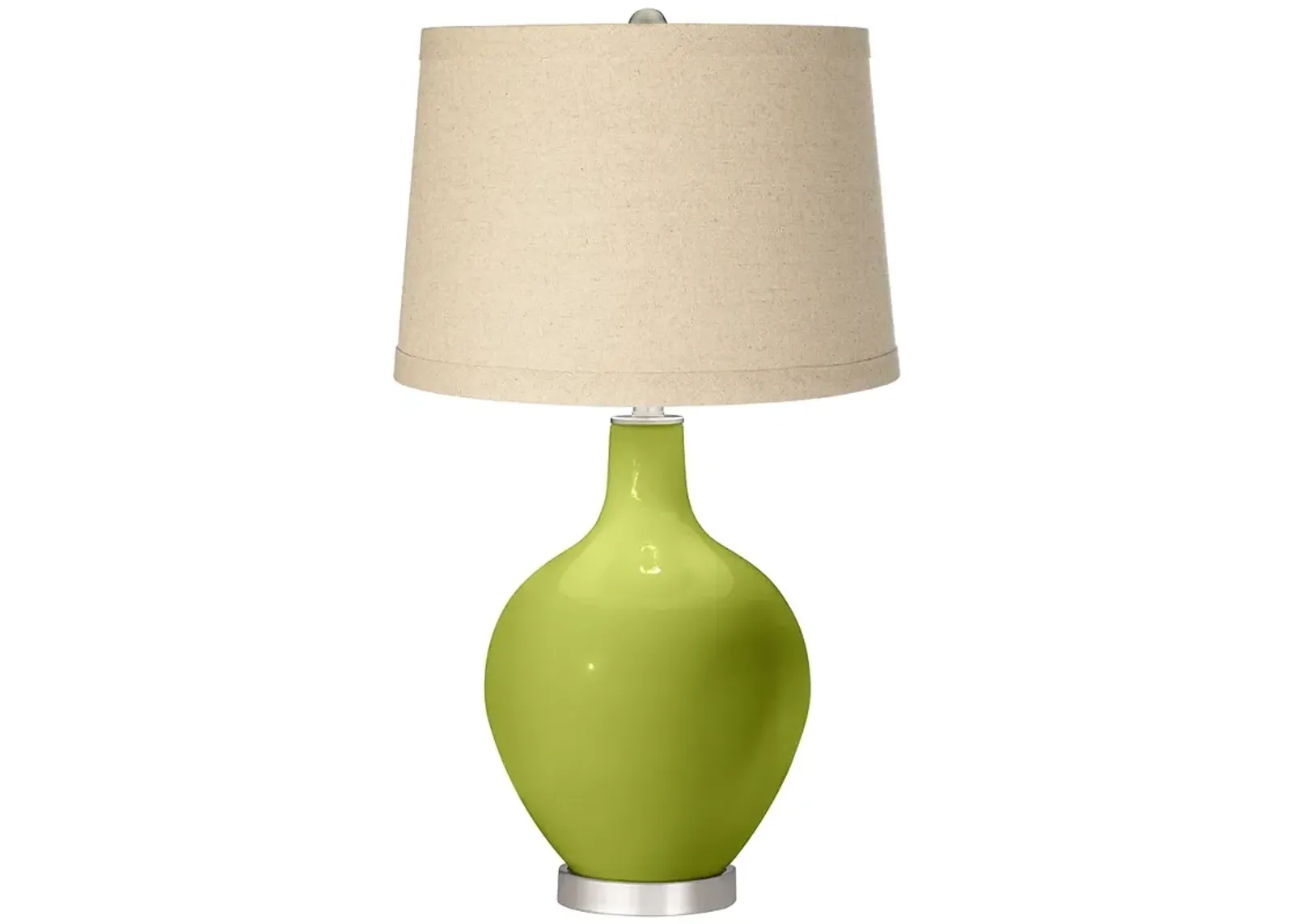 Parakeet  Oatmeal Linen Shade Ovo Table Lamp