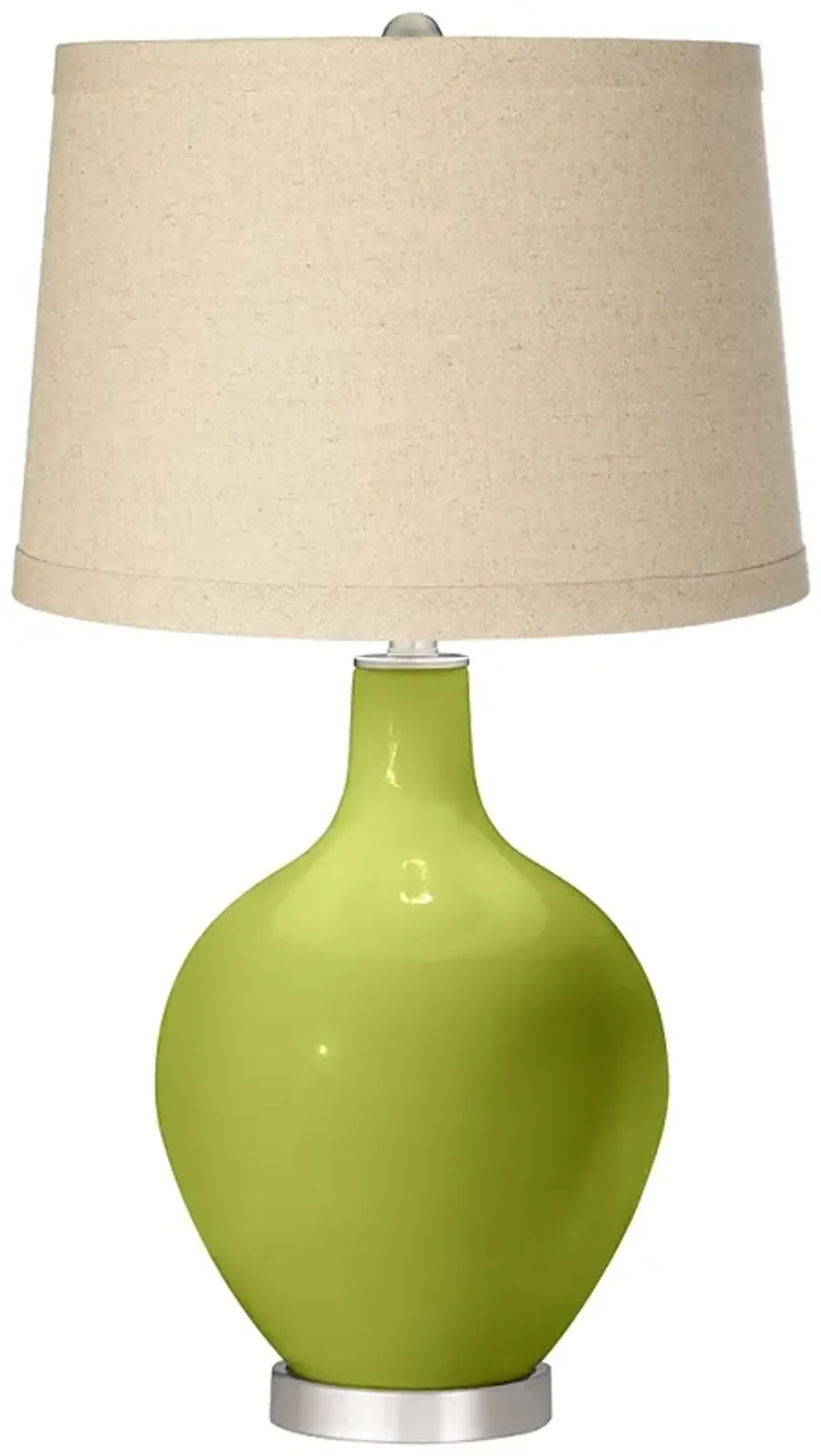 Parakeet  Oatmeal Linen Shade Ovo Table Lamp